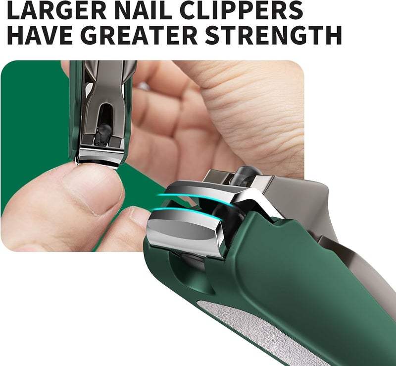 VANWIN Nail Clippers for Men with Catcher, 2-Pack Large & Small Anti-Splash Nail Clippers for Fingernails & Toenails, Sharp Stainless Steel Heavy-Duty Self-Collecting Nail Cutter for Men Women - Image 3